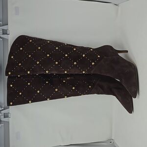 Vince Camuto Fimulie Knee High Brown Suede Heel Boots